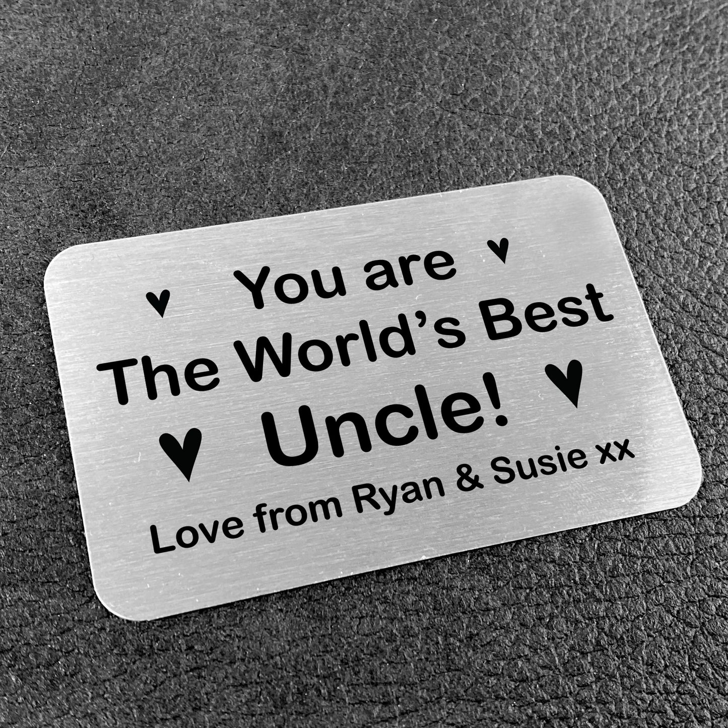 Novelty Worlds Best Uncle Gift For Birthday Metal Card