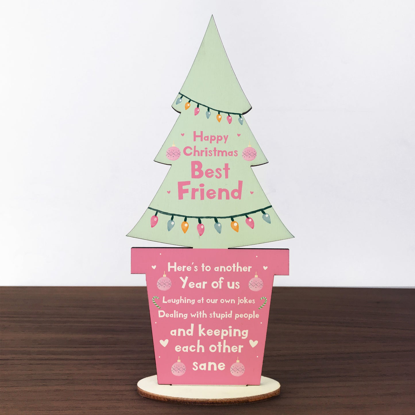 Christmas Best Friend Gift Wood Christmas Tree Decoration Friend