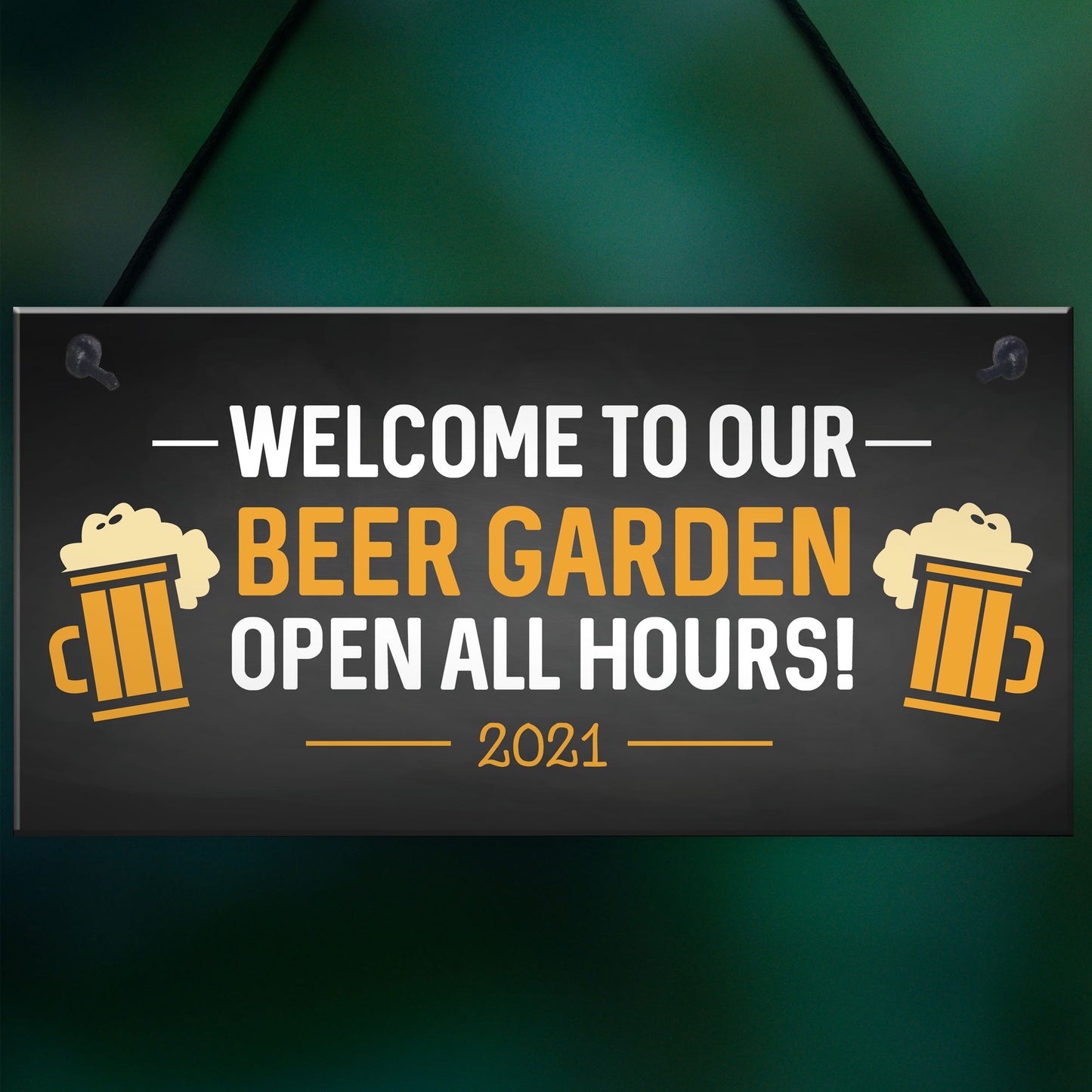Beer Garden Welcome Sign Novelty Home Bar Sign Garden Decor
