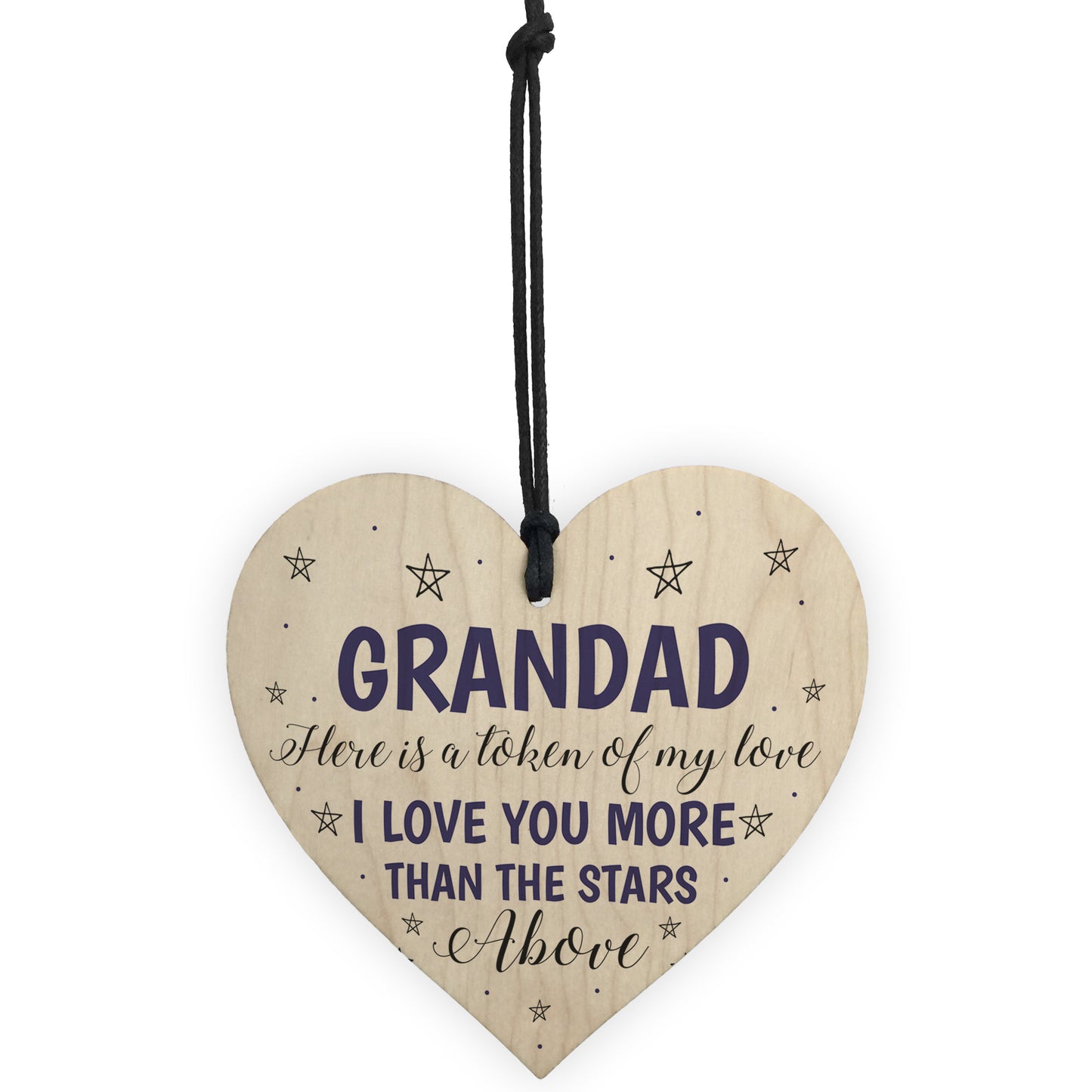 Grandad Gift From Grandchildren Wood Heart Novelty Fathers Day