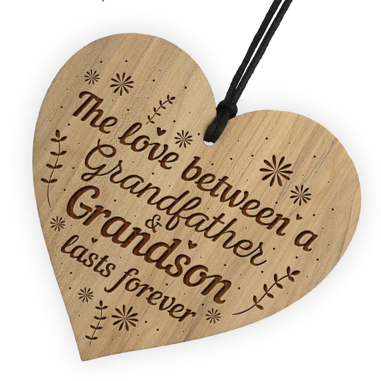Grandfather Grandson Gifts Engraved Heart Birthday Christmas