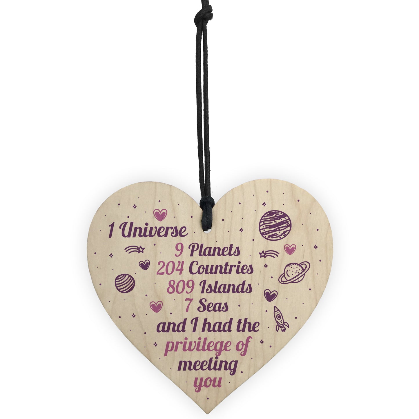 Friendship Gift Sign Wood Heart Plaque THANK YOU Birthday Gift