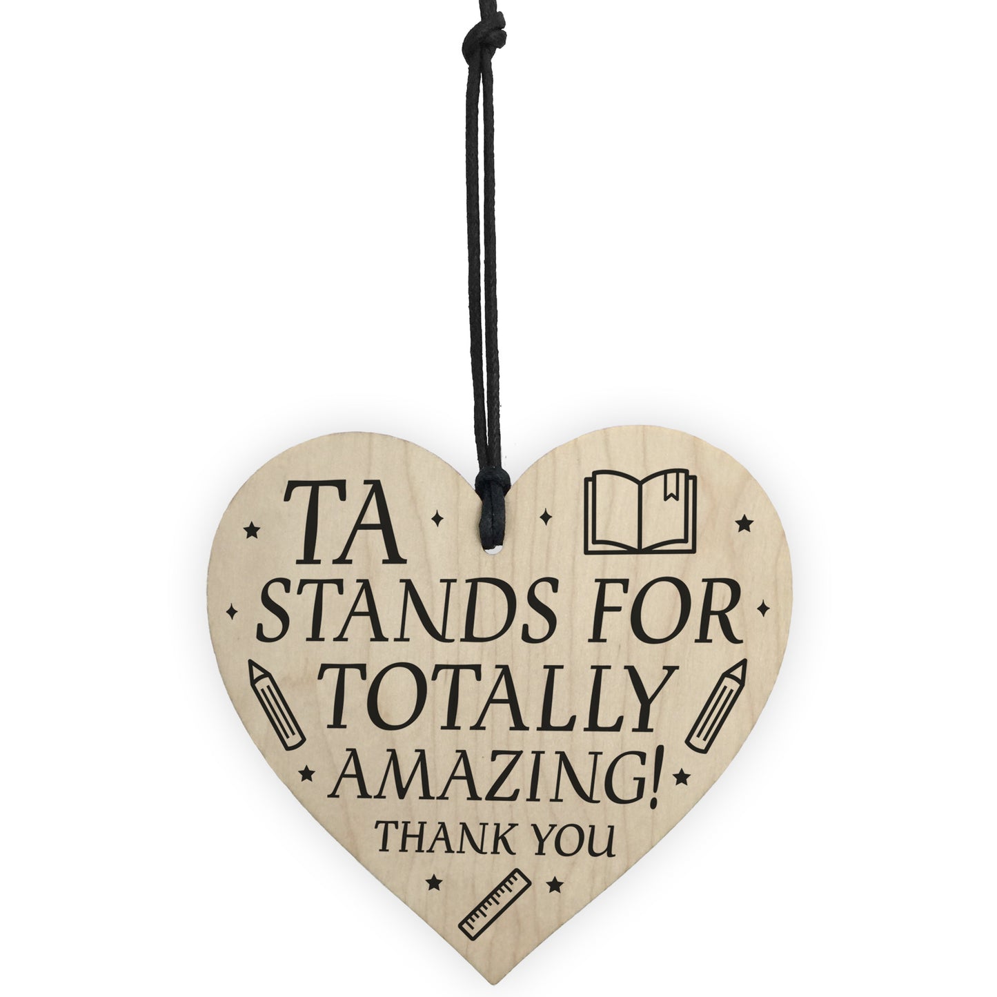 Teaching Assistant TA Gifts Wooden Heart End Of Term Leaving