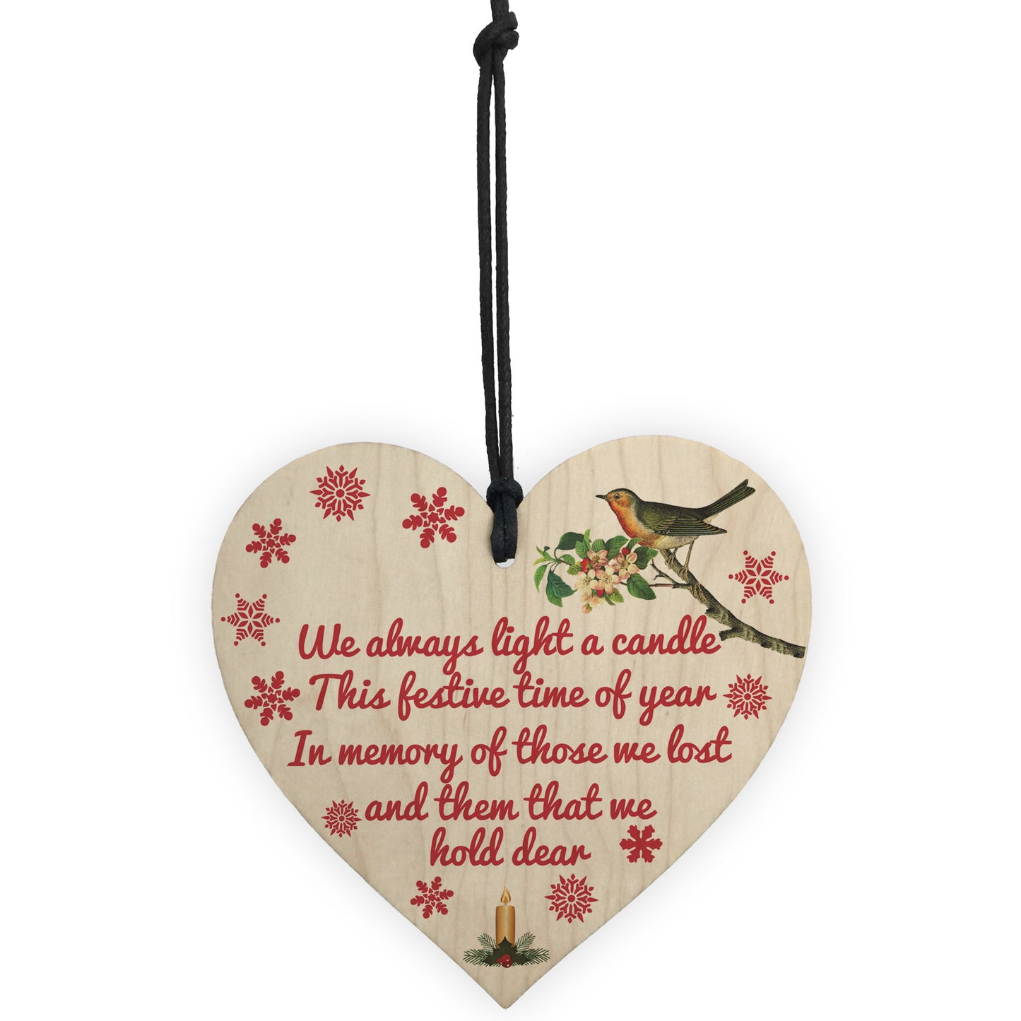 Light Candle Christmas Memorial Bereavement Hanging Plaque