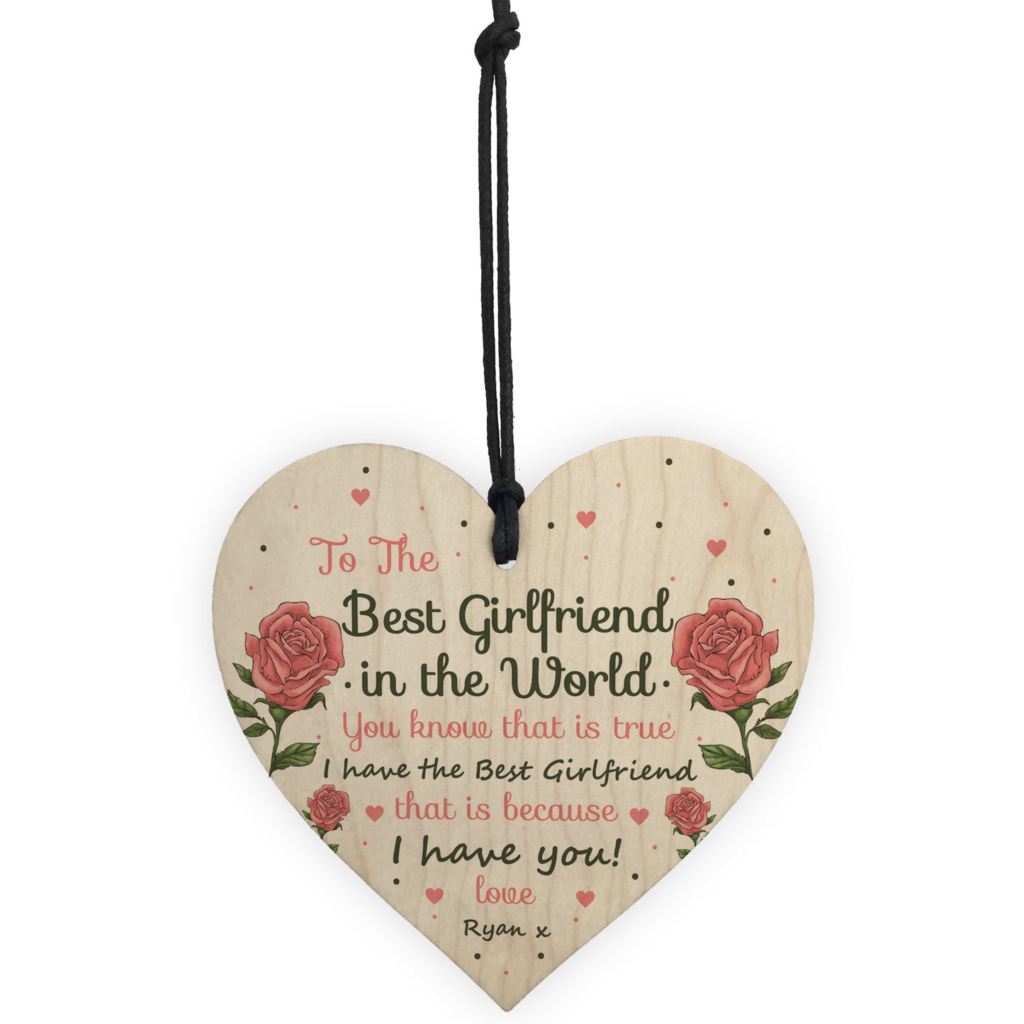 Best Girlfriend Gift Wood Heart Girlfriend Birthday Christmas
