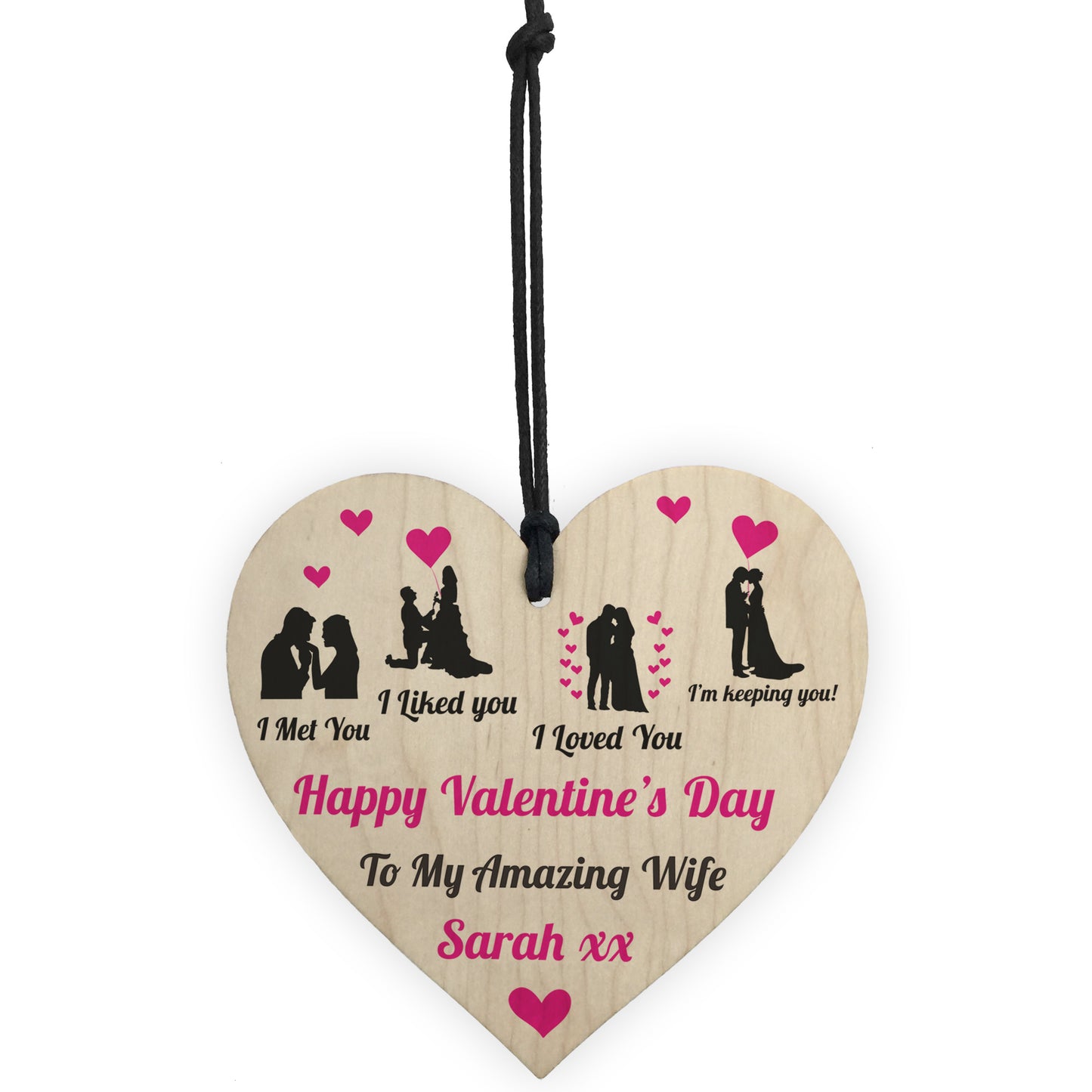 Personalised Valentines Day Gift For Wife Wood Heart Wife Gifts