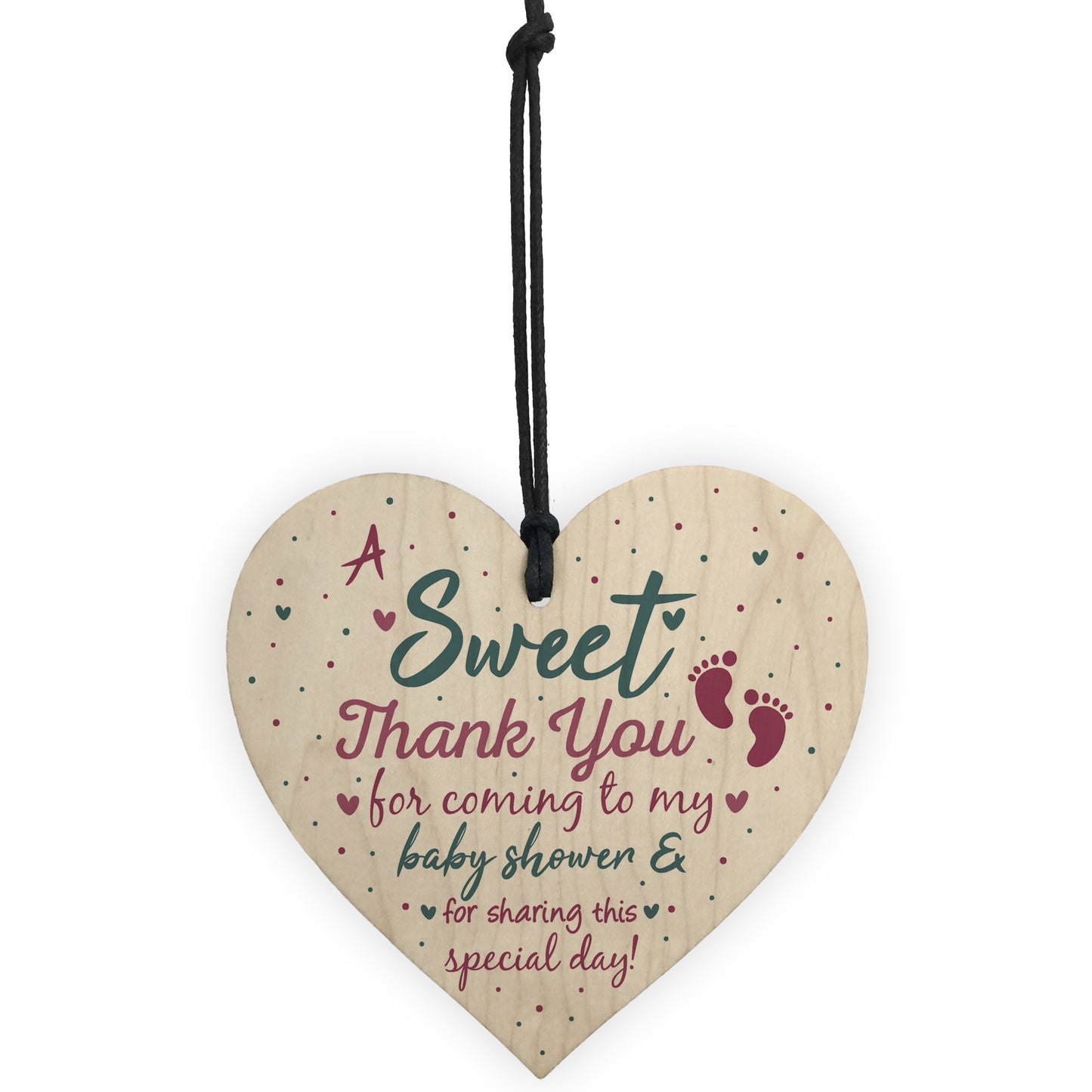 Baby Shower THANK YOU Wooden Heart Favour Tags Plaques