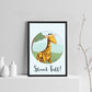 Animal Framed Nursery Prints / Giraffe Wall Art Pictures Nursery