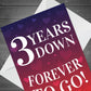 3 Years Down Forever To Go 3rd Anniversary Card For Him Her