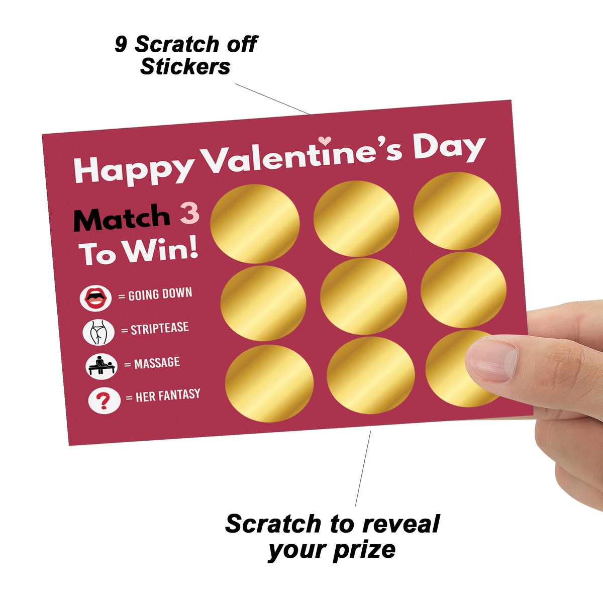 Funny Valentines Card Gift For Him Her Naughty Scratch Card