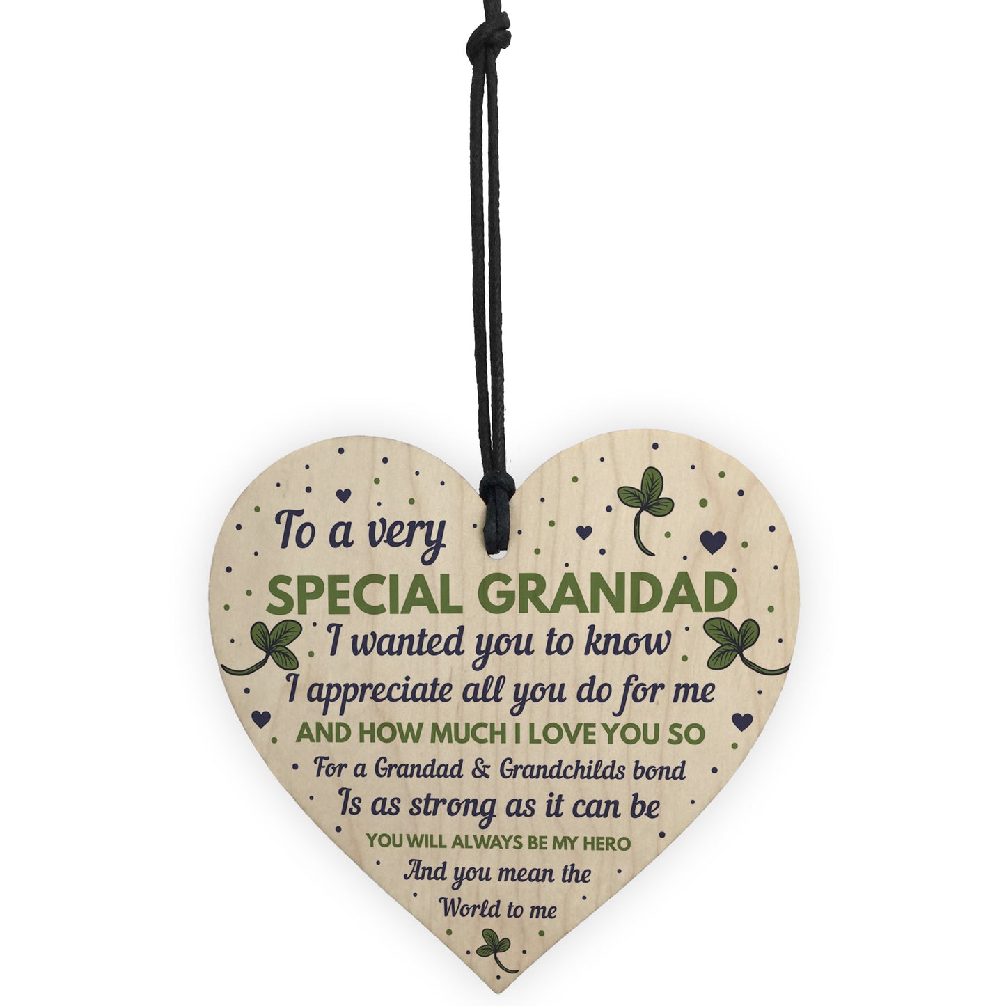 Thank You Gifts For Grandad Wood Heart Grandad Birthday Gift