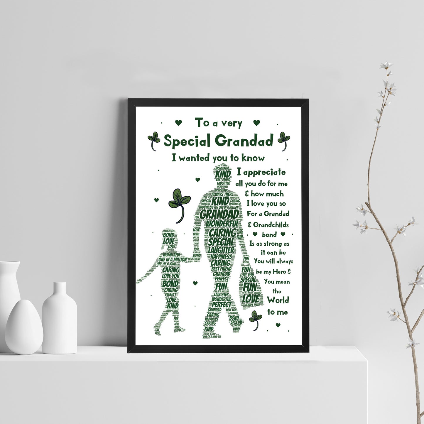 Grandad Gift Grandad Poem Frame Print Grandad Birthday Christmas