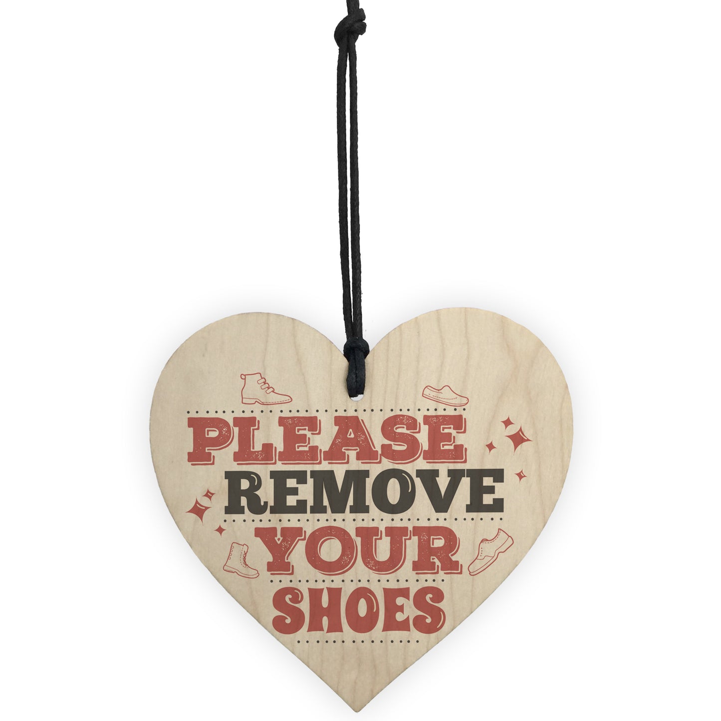 Please Remove Shoes Porch Hanging Door Sign Wooden Heart Plaque