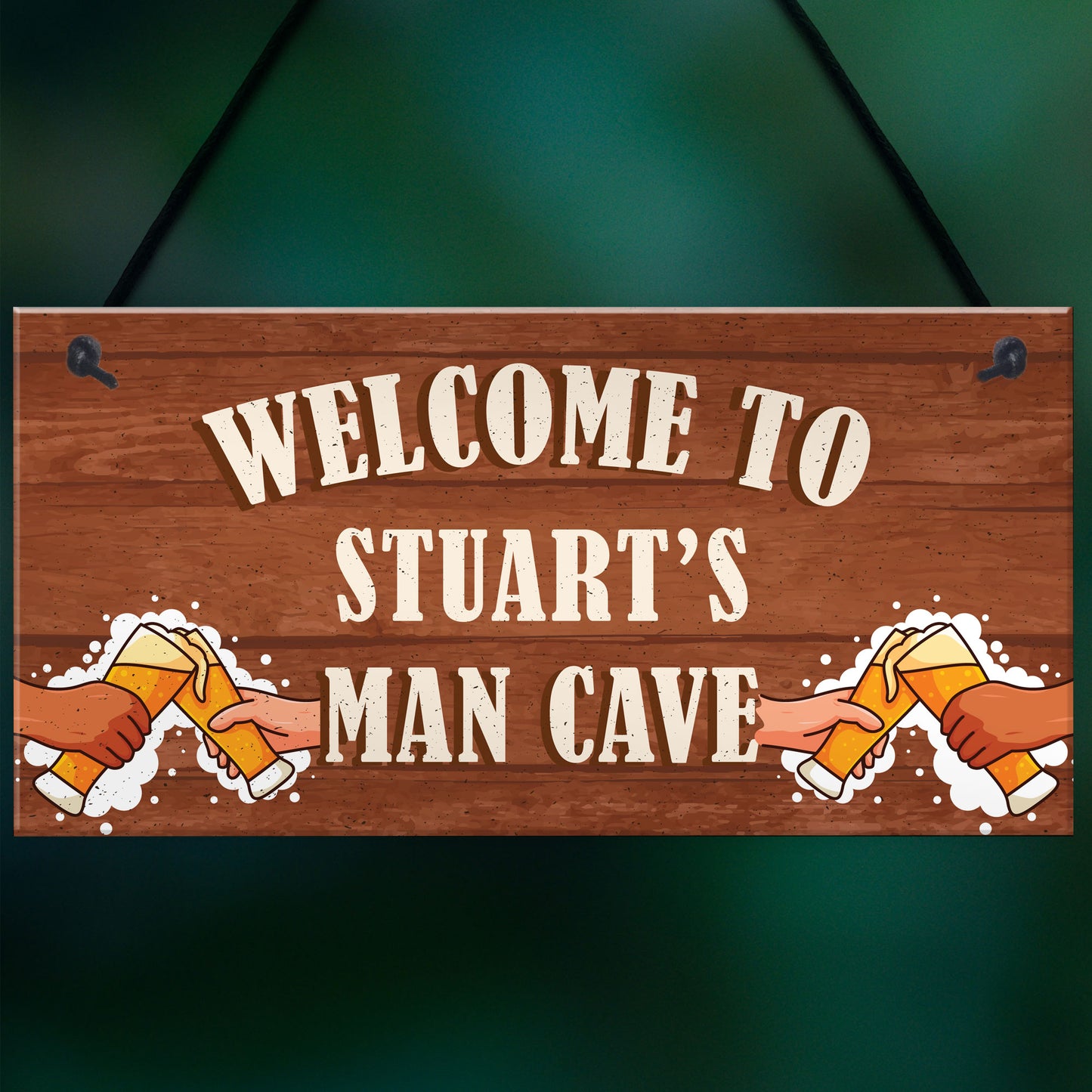 PERSONALISED Man Cave Sign Bar Shed Garden Plaque Gift