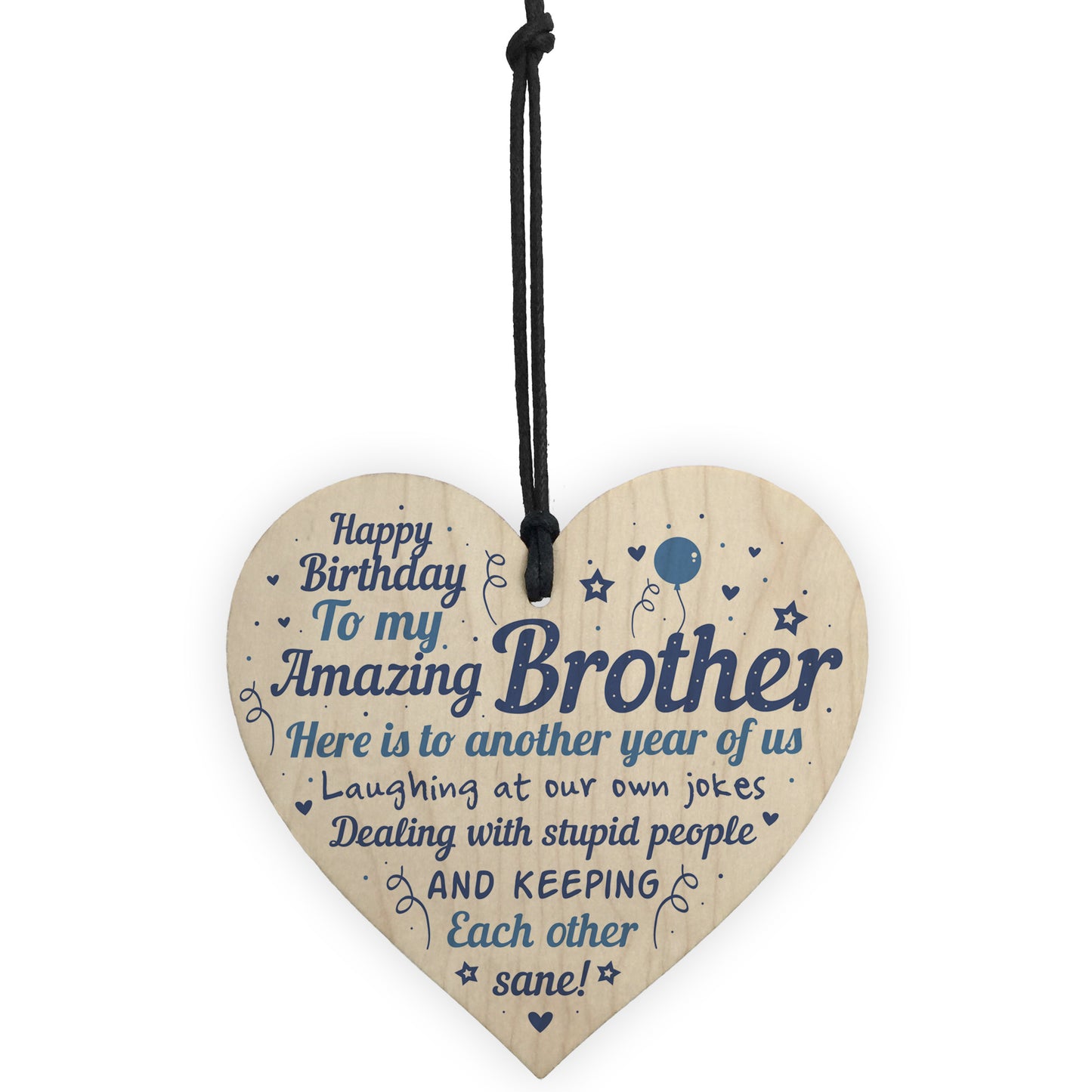 Birthday Gifts For Brother Wood Heart Gift From Sister Family