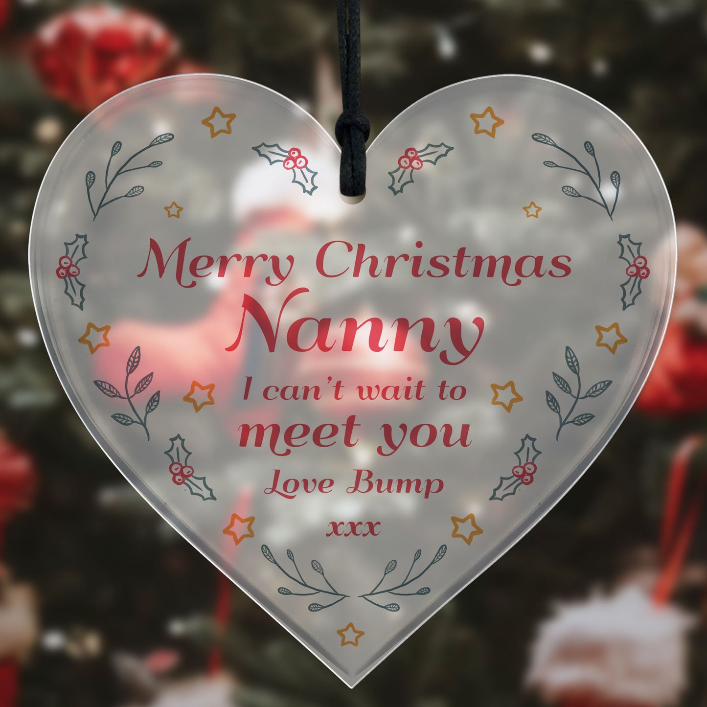 Christmas Gift For Nanny From Bump Acrylic Heart Bump Gifts