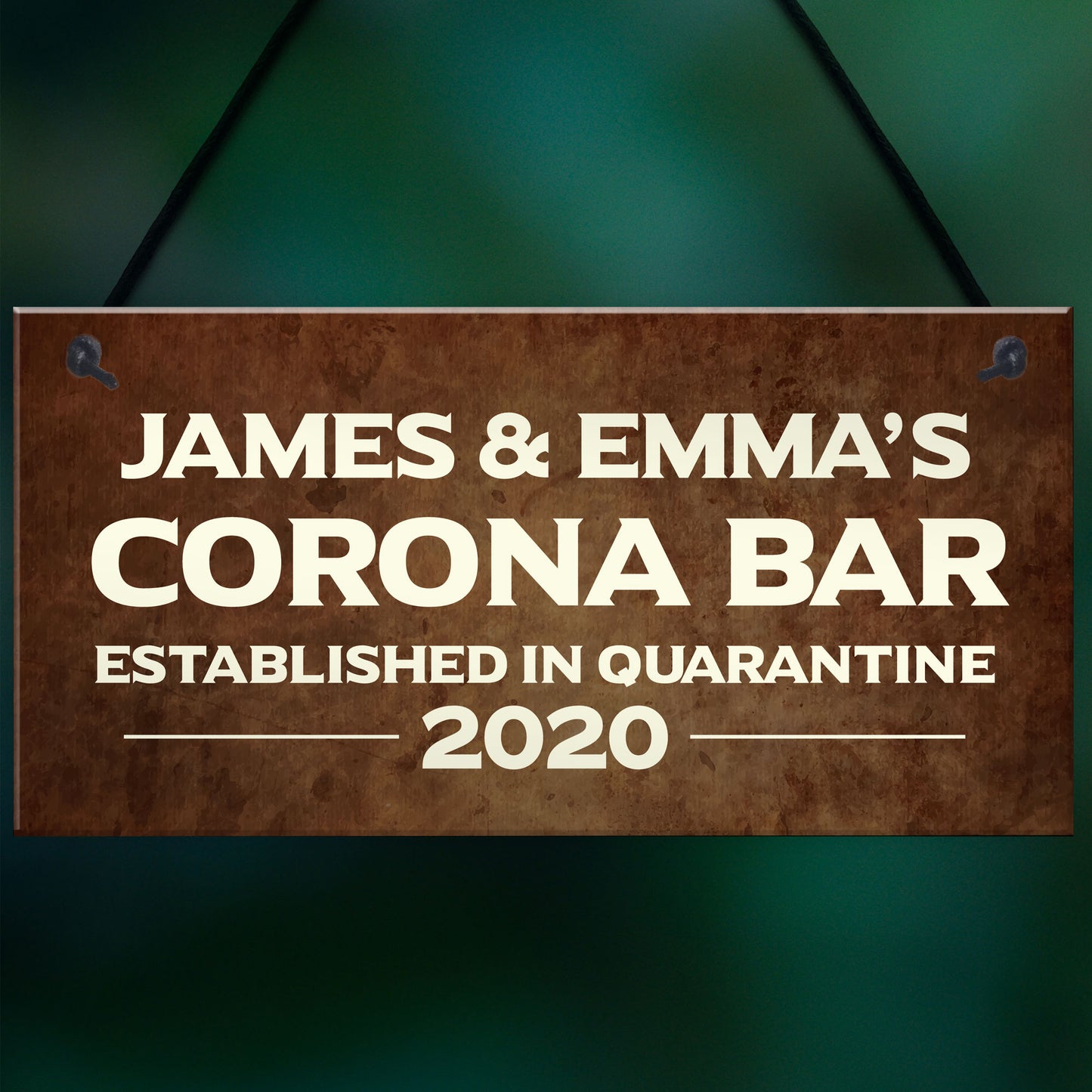 PERSONALISED Corona Bar Sign Quarantine Home Bar Man Cave