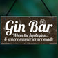 Gin Bar Sign Man Cave Bar Plaque Alcohol Novelty Shabby Gift