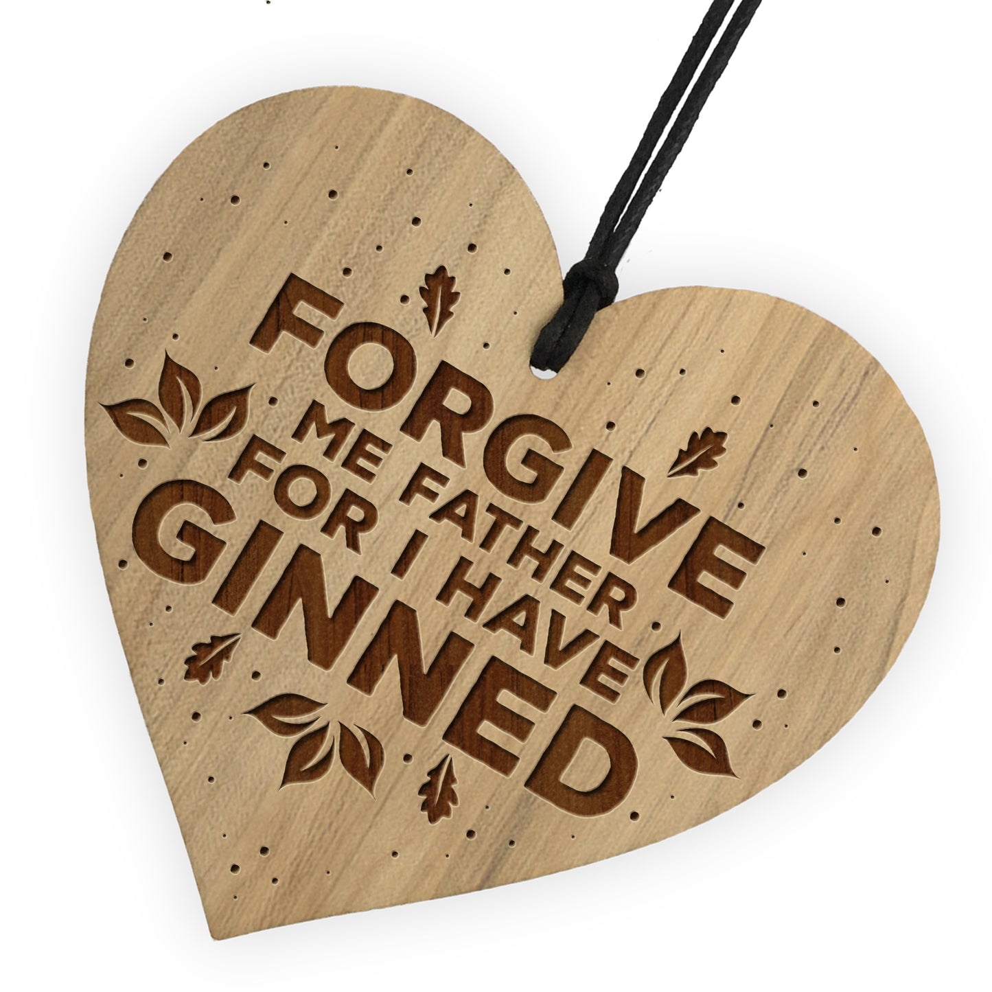 FUNNY Gin Sign Wood Engraved Heart Gin Gift Home Bar Sign