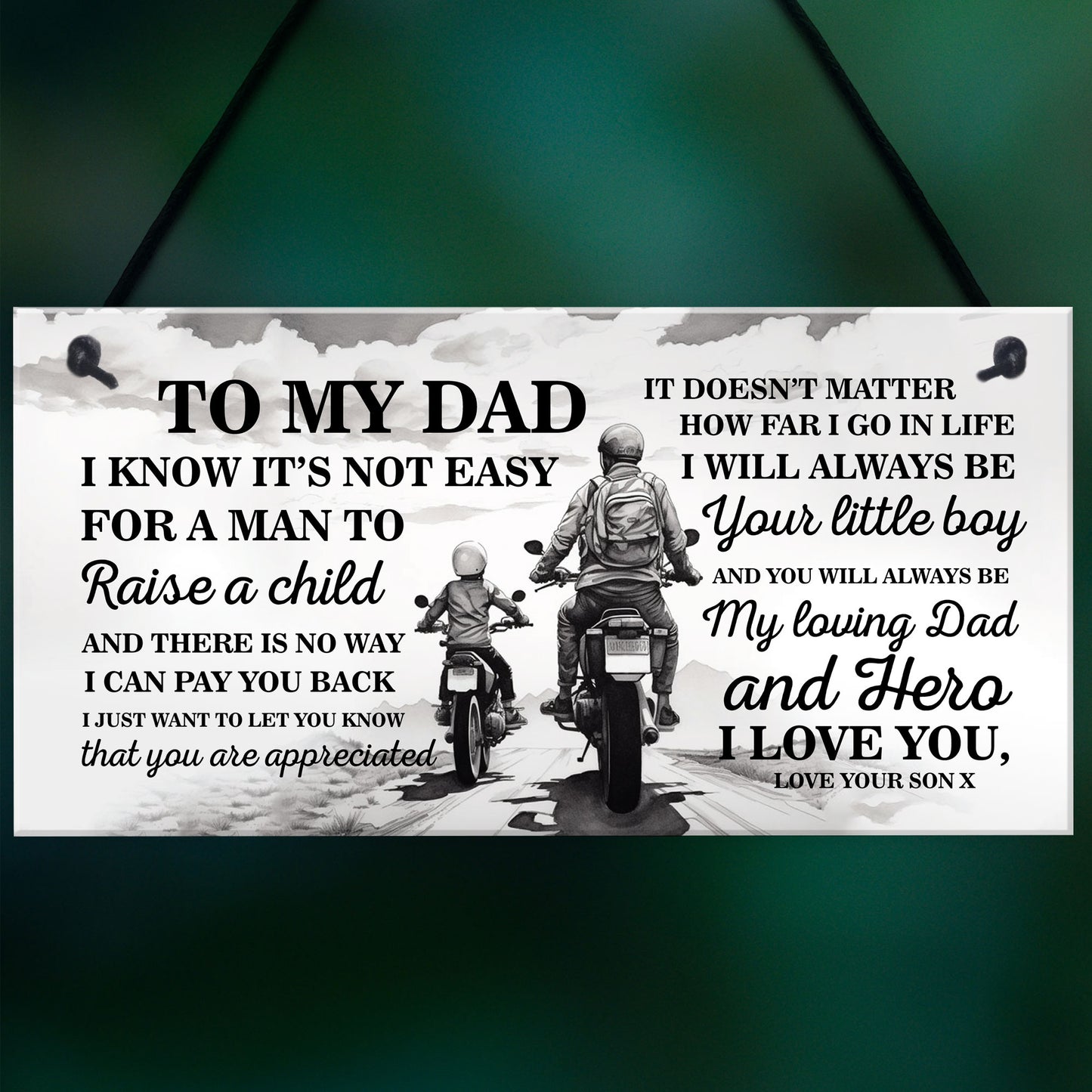 Novelty Motorbike Motorcyle Sign Biker Gift For Dad Fathers Day