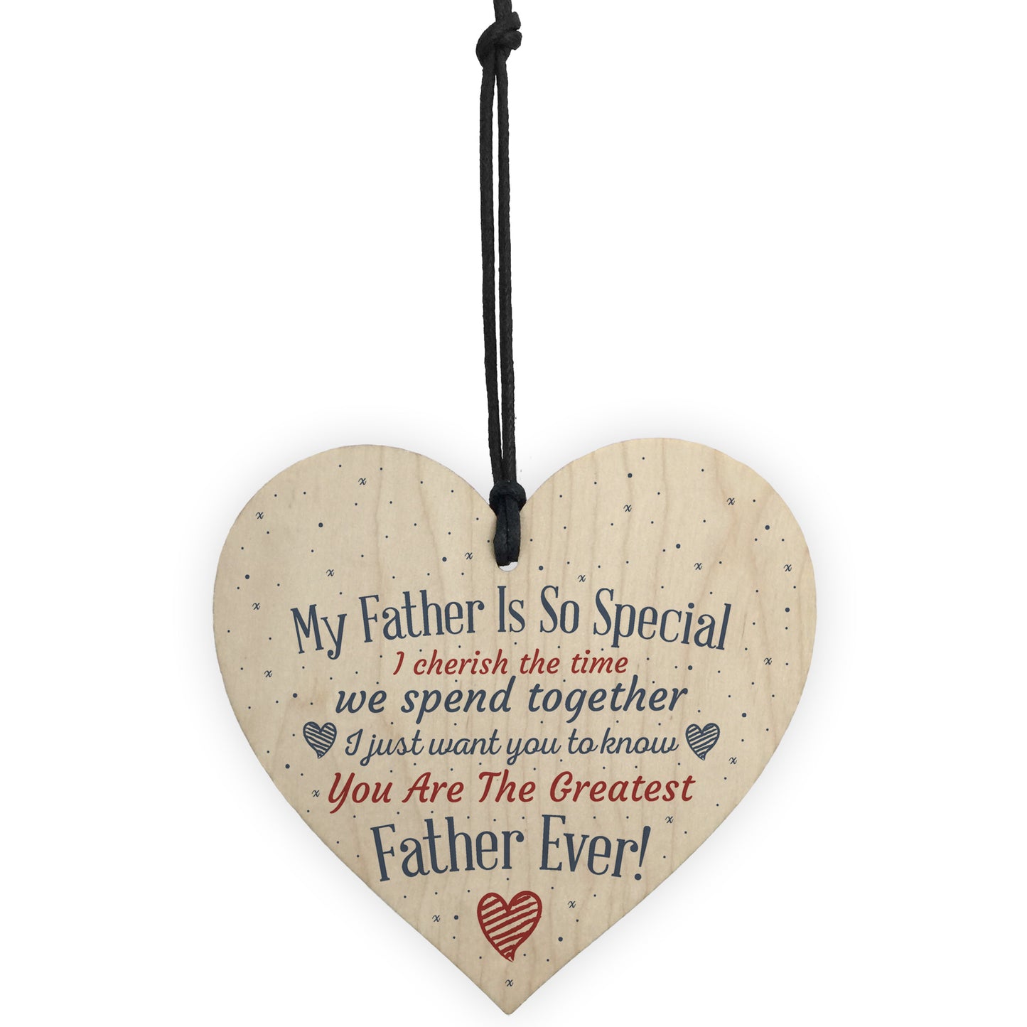 Special Father Wooden Heart FATHERS DAY Gift For Him Thank You