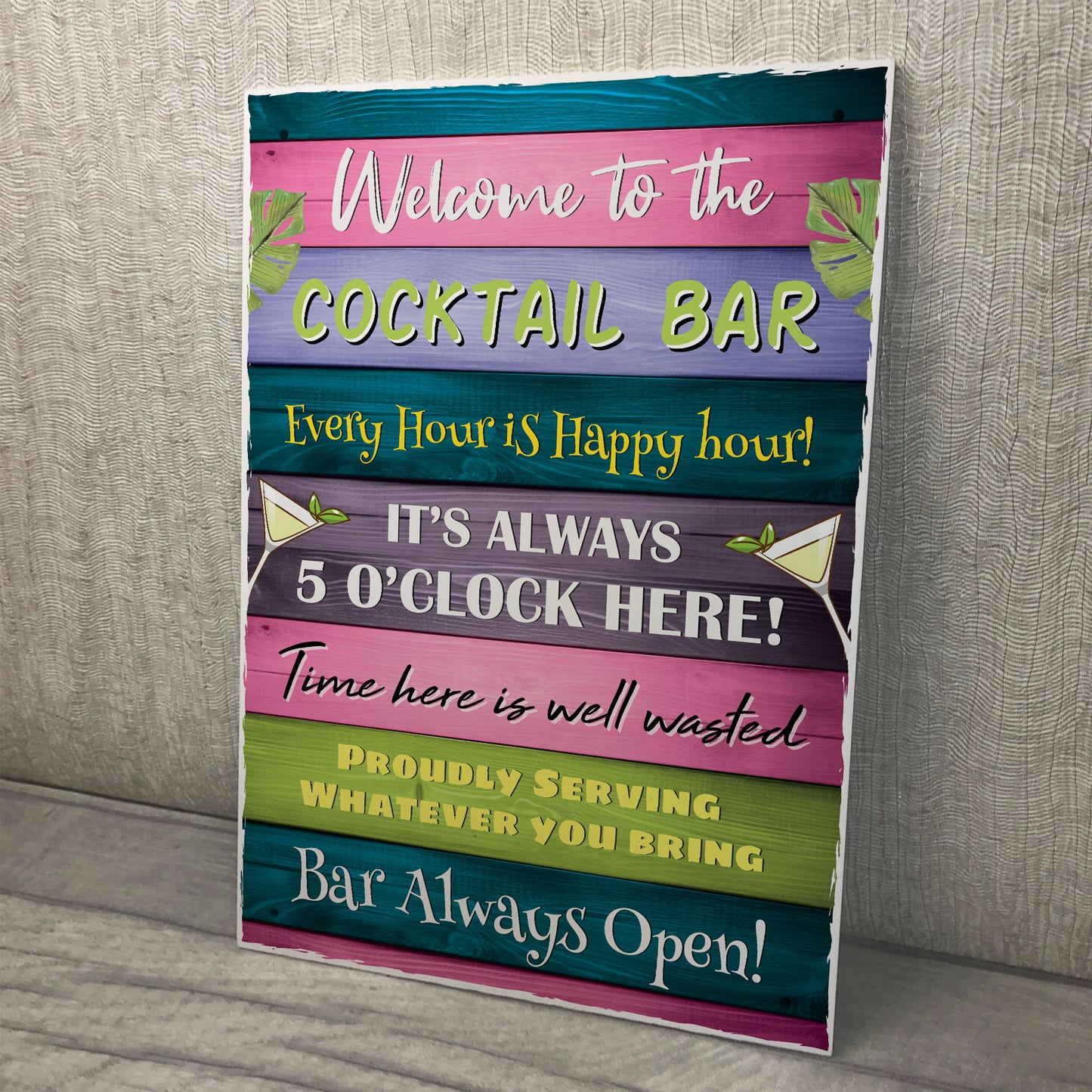 Cocktail Bar Welcome Plaque Bar Accessories Garden Bar Home