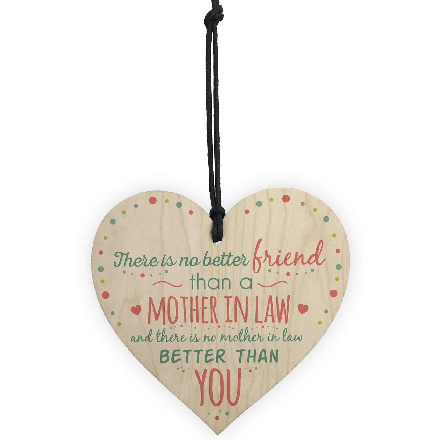 Mother In Law Hanging Heart Friendship Birthday Gift Thanks Sign
