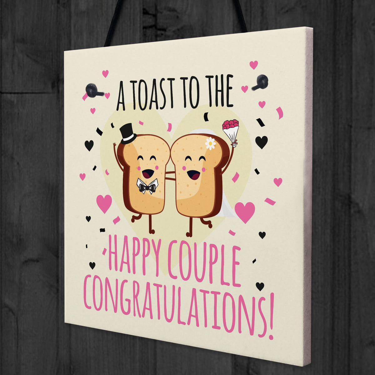 Handmade Wedding Card Bride Groom Congratulations Newlyweds