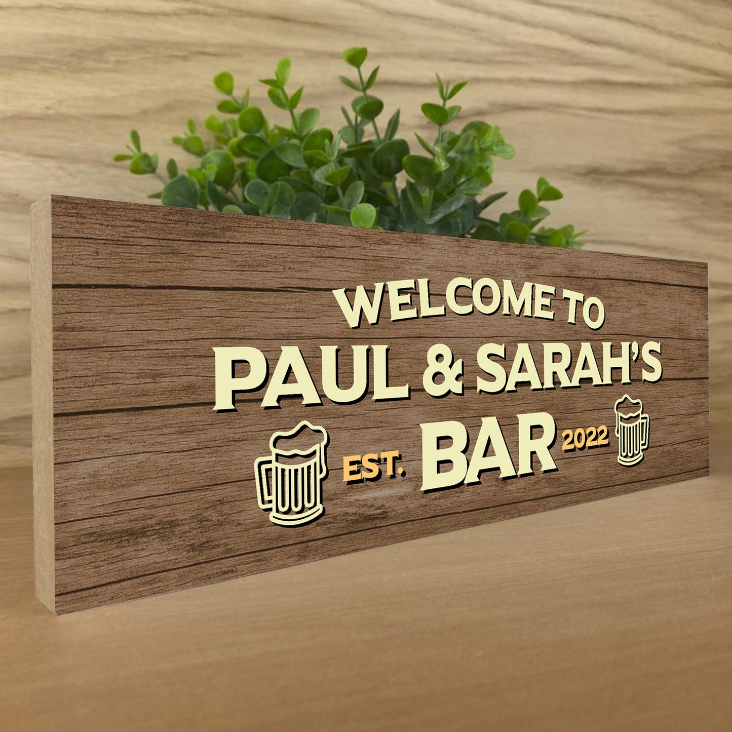 Personalised Wooden Bar Sign Custom Man Cave Plaque For Bar