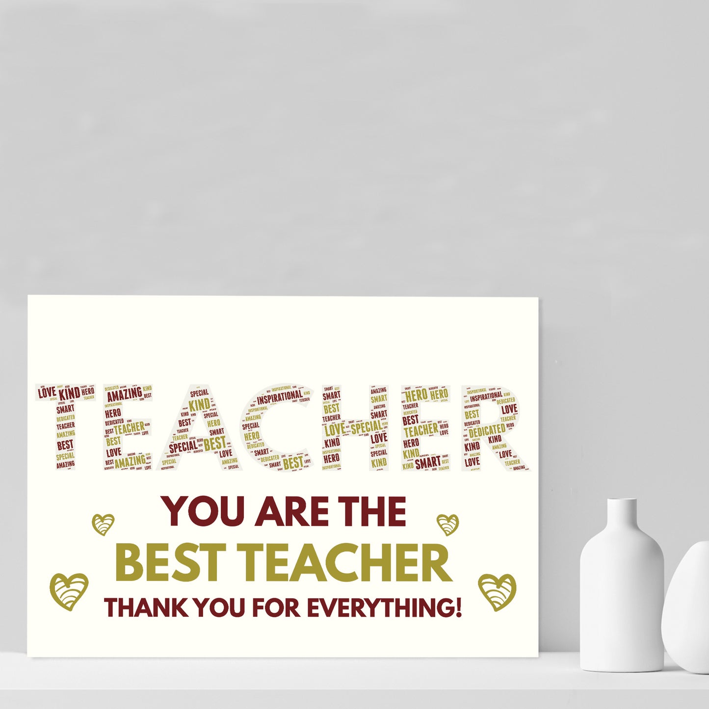 Best Teacher Gift Word Art Print Thank You School Nursery Gift