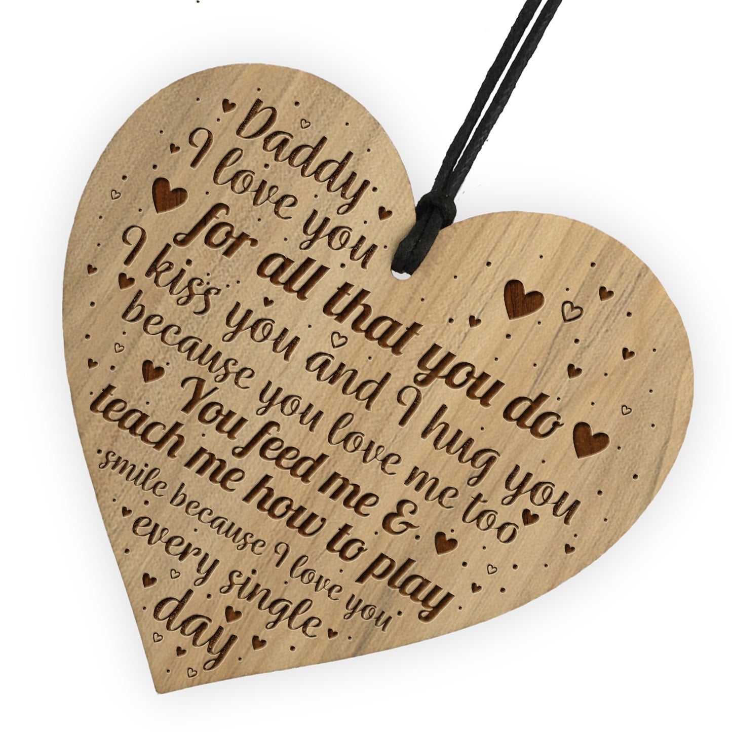 Daddy Gift From Daughter Son Engraved Heart Dad Birthday Xmas