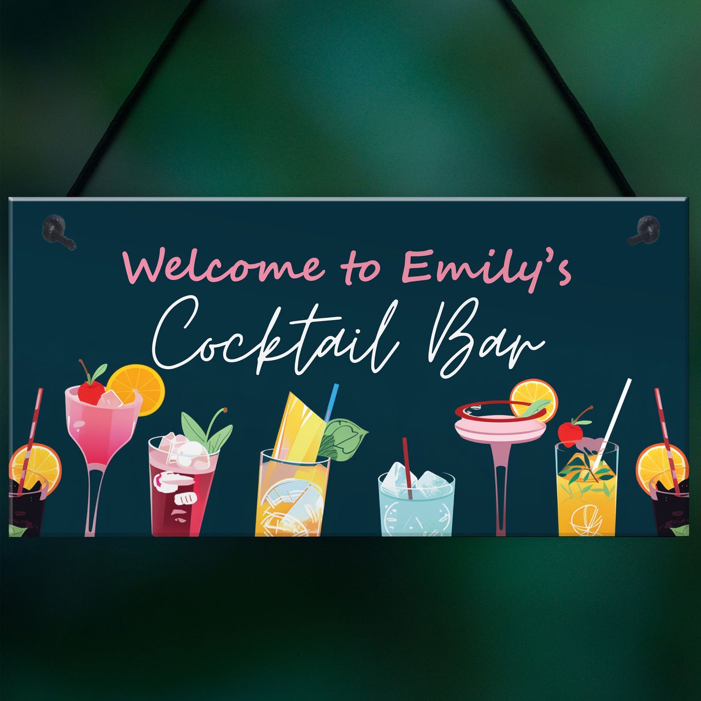 Personalised Cocktail Bar Sign For Home Bar Novelty Cocktail