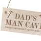 Dads Man Cave Sign Hanging Wood Plaque Gift For Dad Birthday