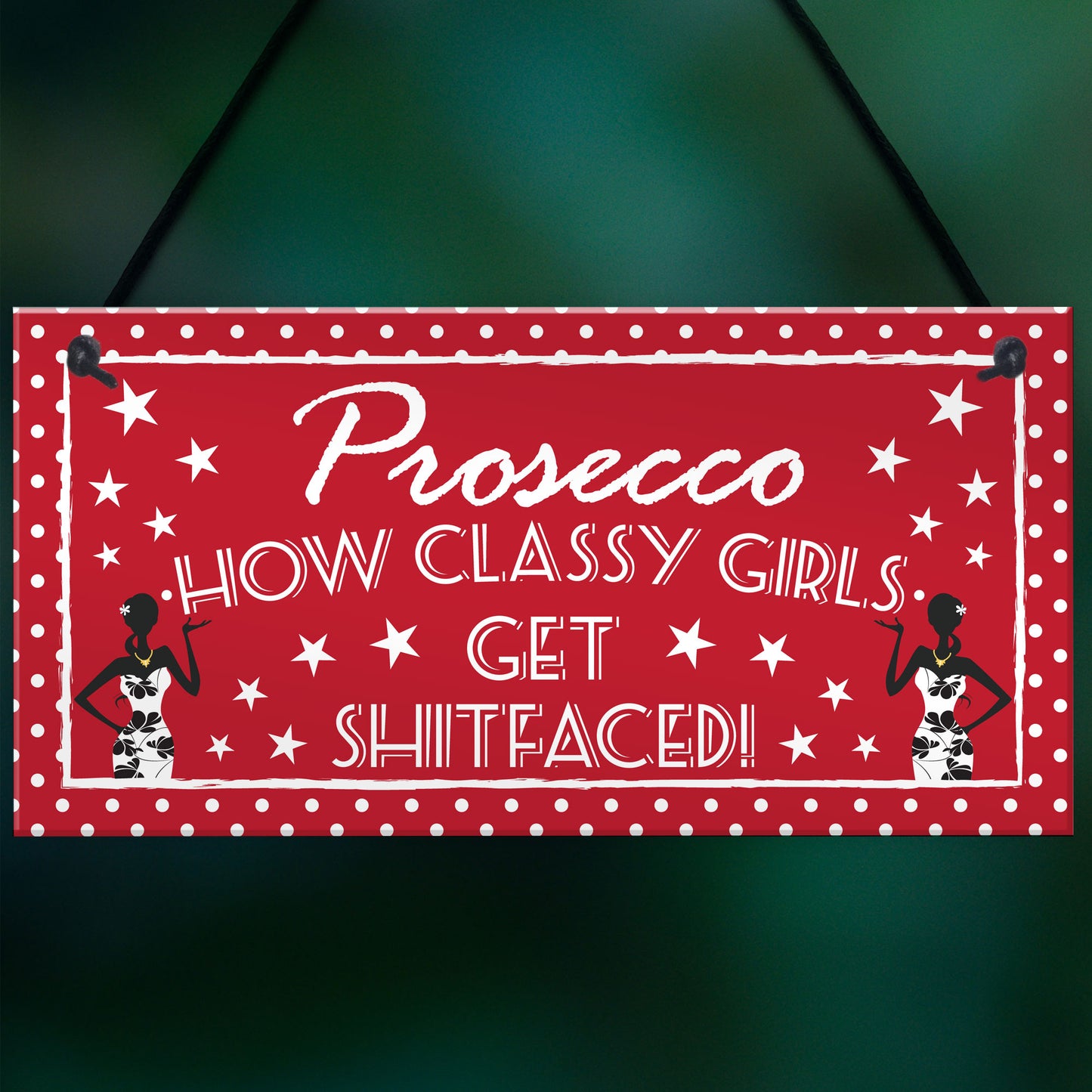 Prosecco Classy Girls Funny Alcohol Friendship Hanging Plaque