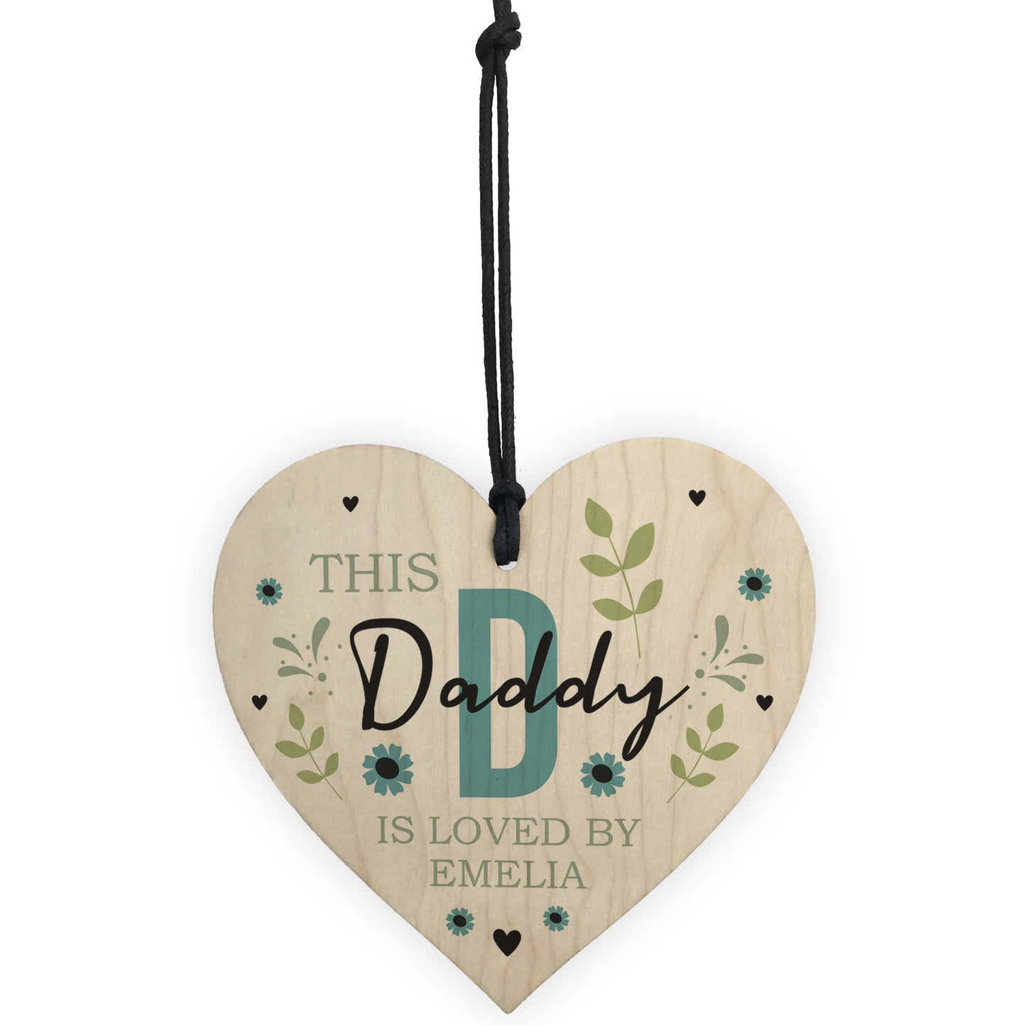Personalised Fathers Day Birthday Gift For Daddy Wood Heart