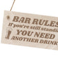 Funny Bar Rules Sign Home Bar Sign Man Cave Garden Pub Sign