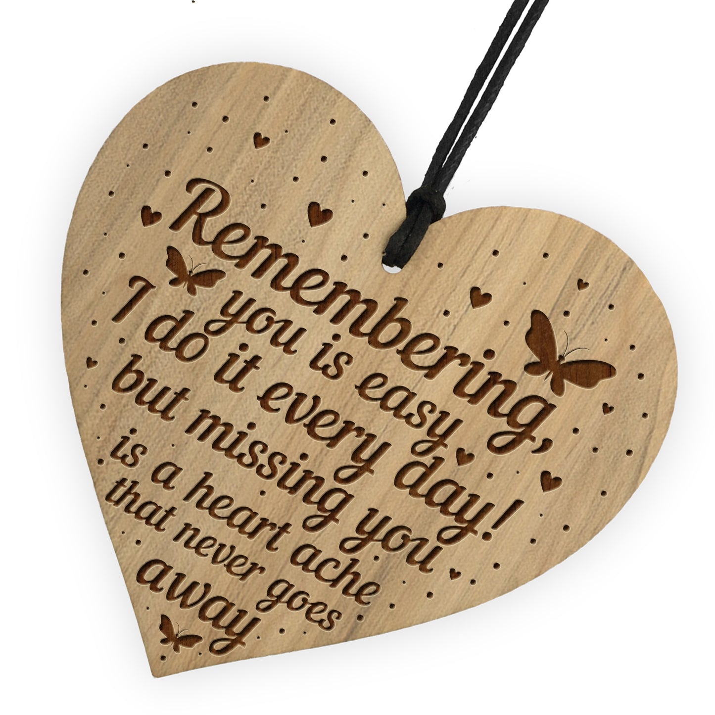 Hanging Memorial Wall Plaque Engraved Heart Mum Dad Nan Grandad