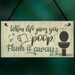 Bathroom Sign Shabby Chic Funny Poop Toilet Loo Door Sign Home