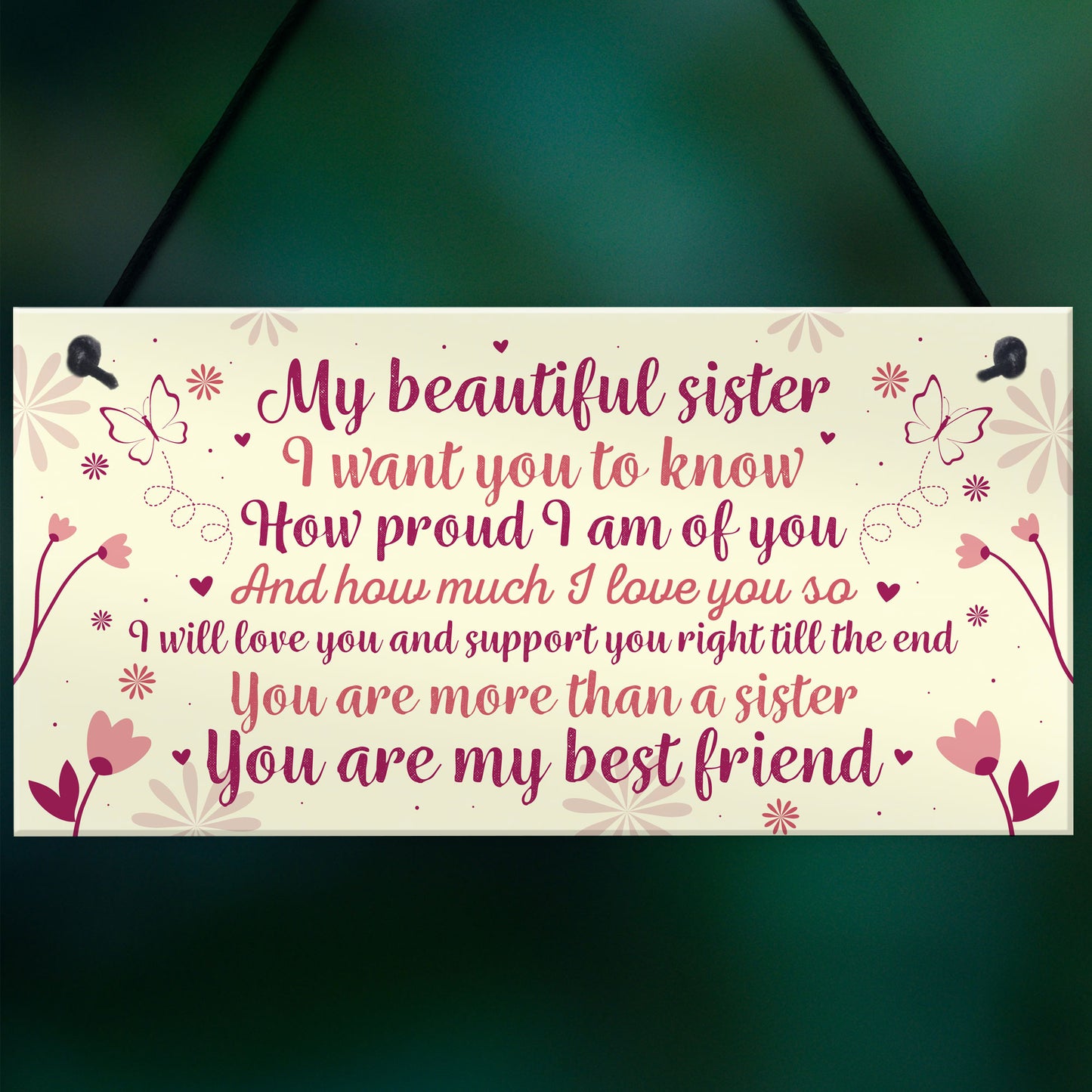 Sister Birthday Card Gift Plaque Sister Gifts For Christmas Sign