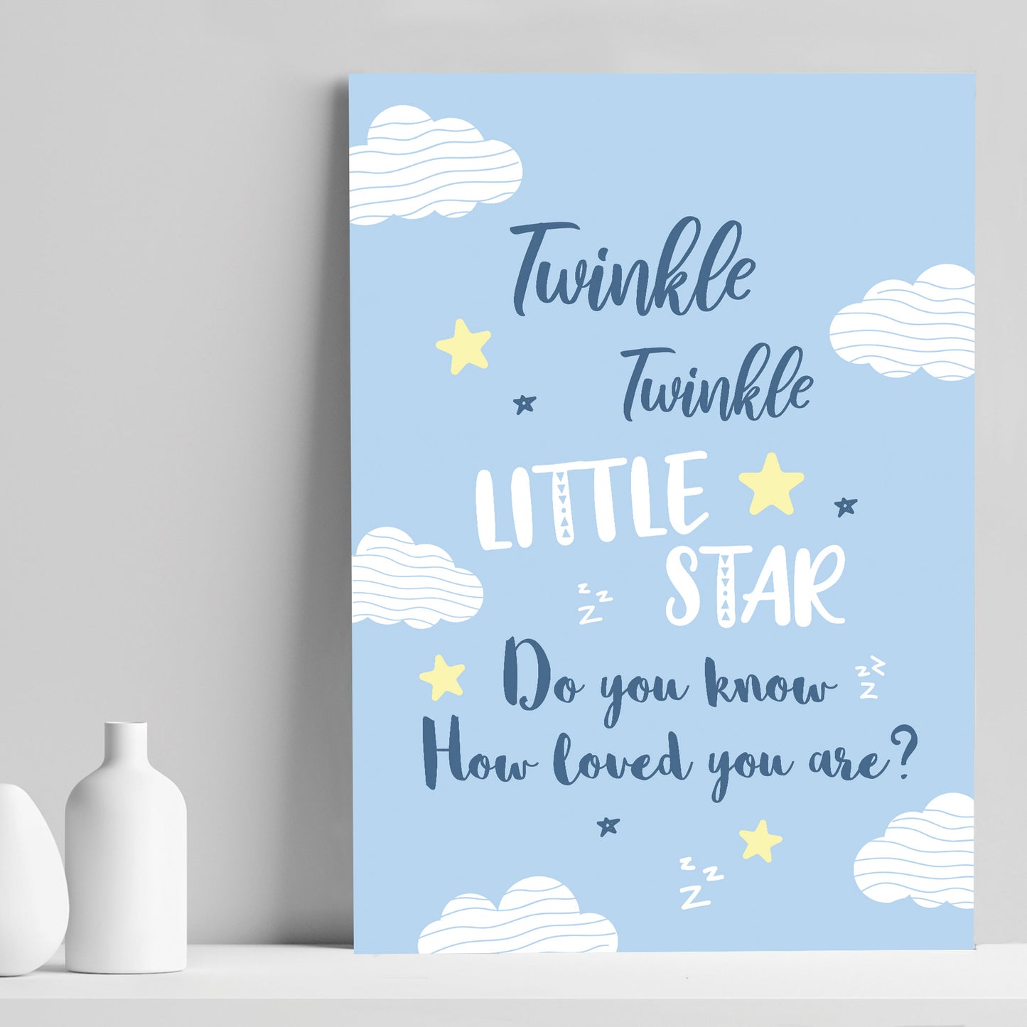 Baby Blue Nursery Prints Wall Art For Nursery Baby Boy Bedroom