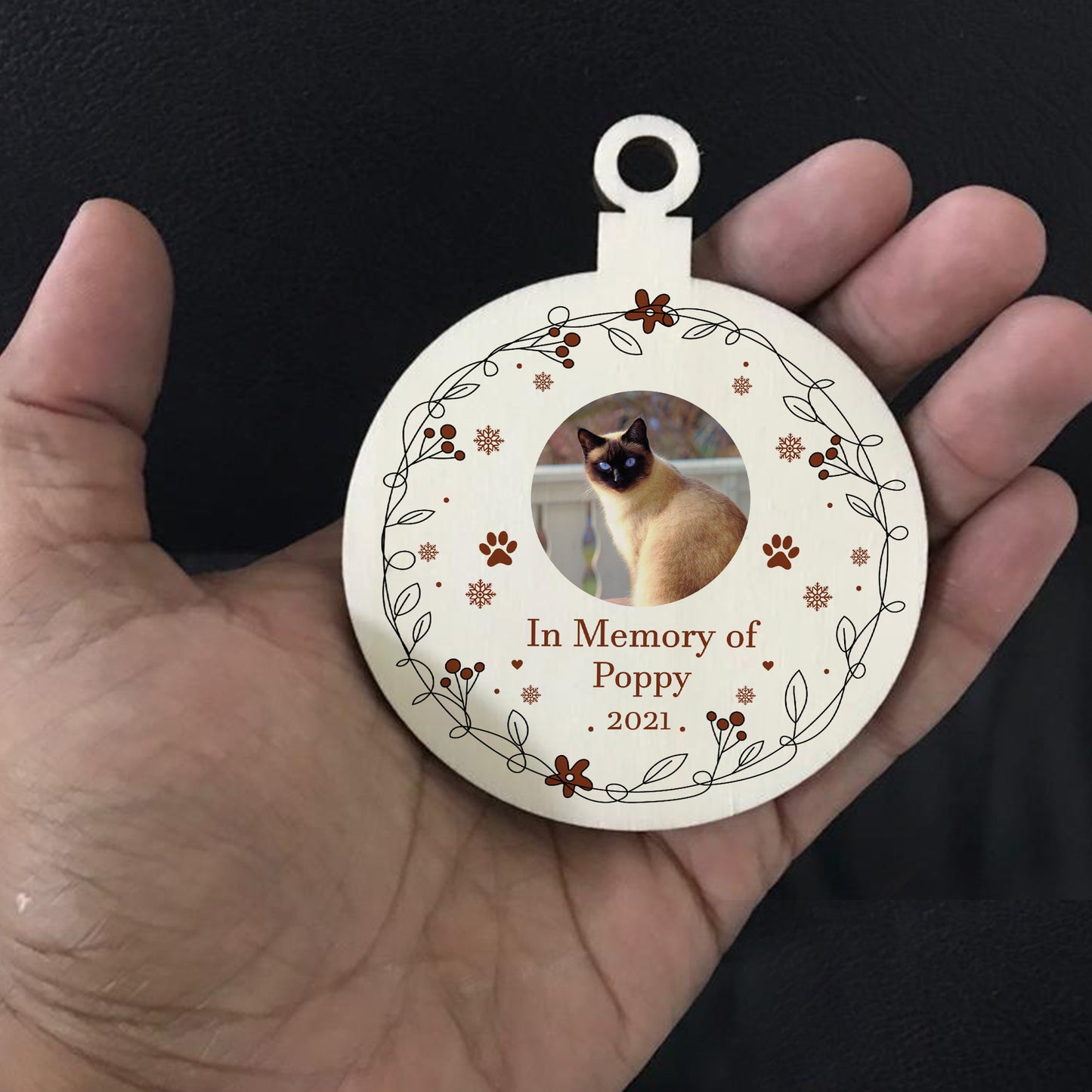 In Memory Of Cat Personalised Christmas Tree Decoration Cat Gift