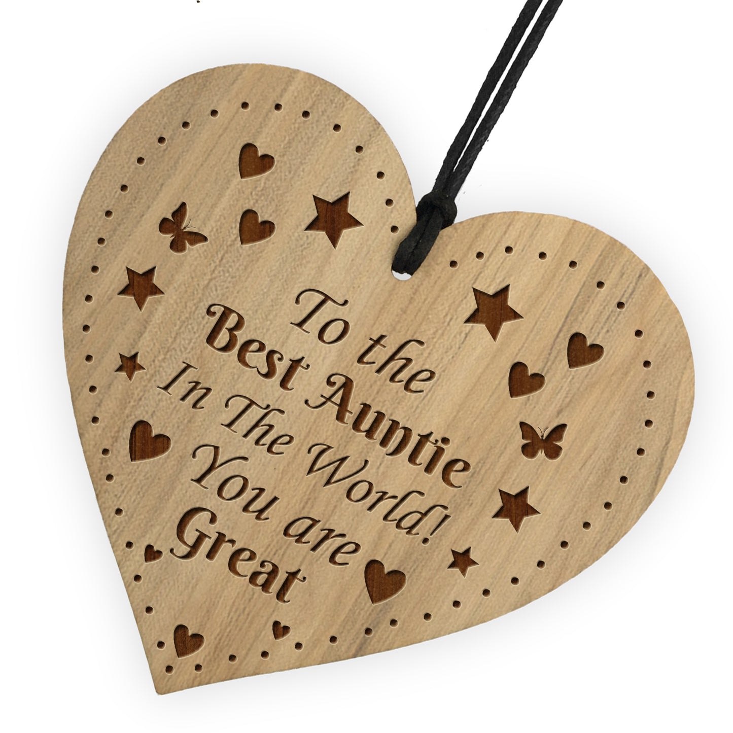 Best Auntie The World Gift From Niece Nephew Wood Heart