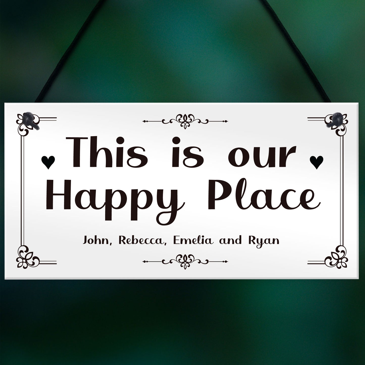 Our Happy Place Personalised Home Gift For Family New Home Gift