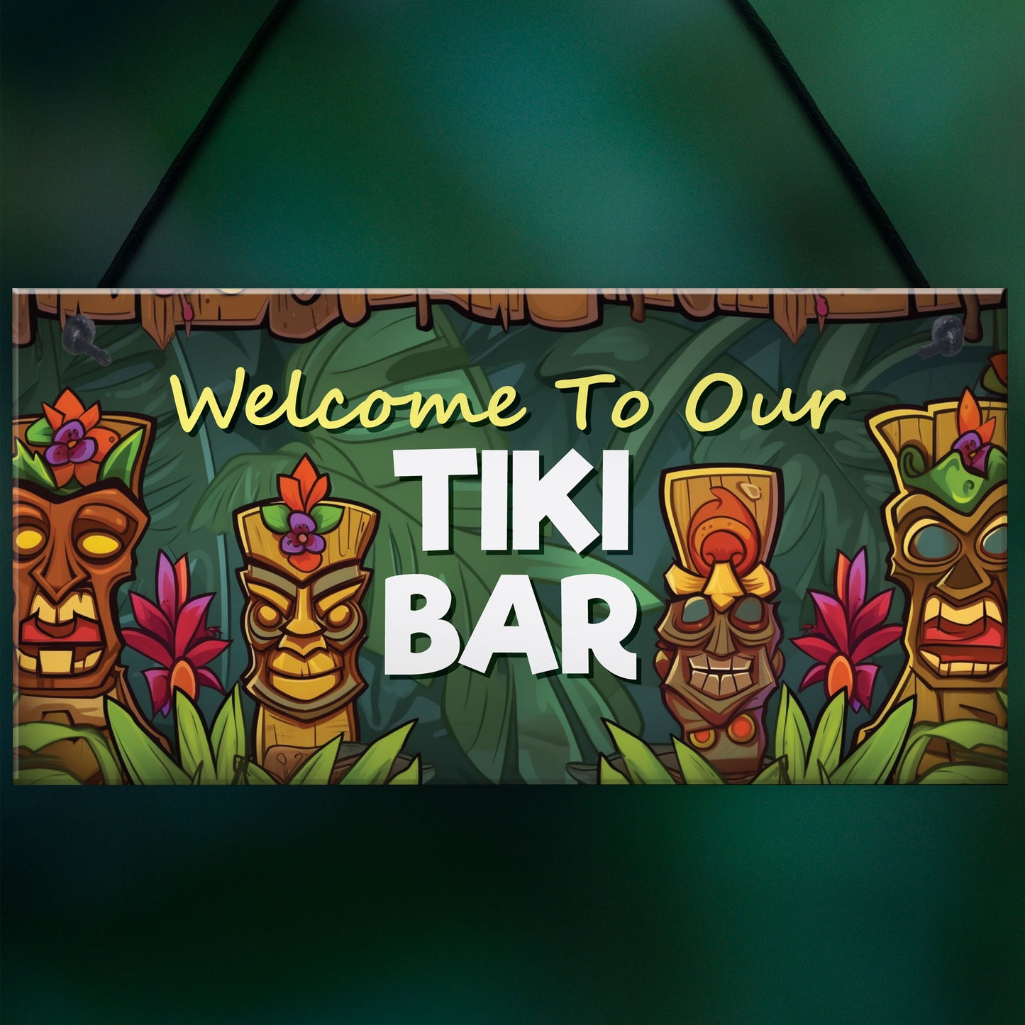 Tiki Bar Hanging Bar Pub Plaque Welcome Sign Beer Cocktails