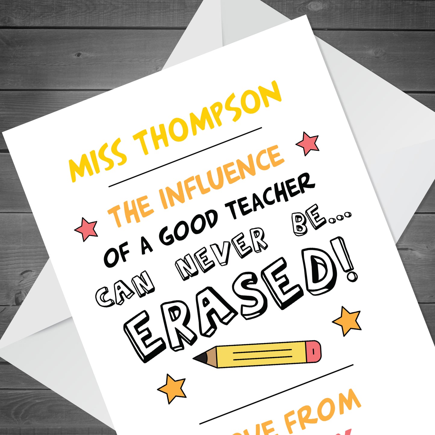 Special Thank You Card For Teacher Nursery Teacher Personalised