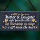 Mother And Daughter Keepsake Gift For Christmas Birthday Sign