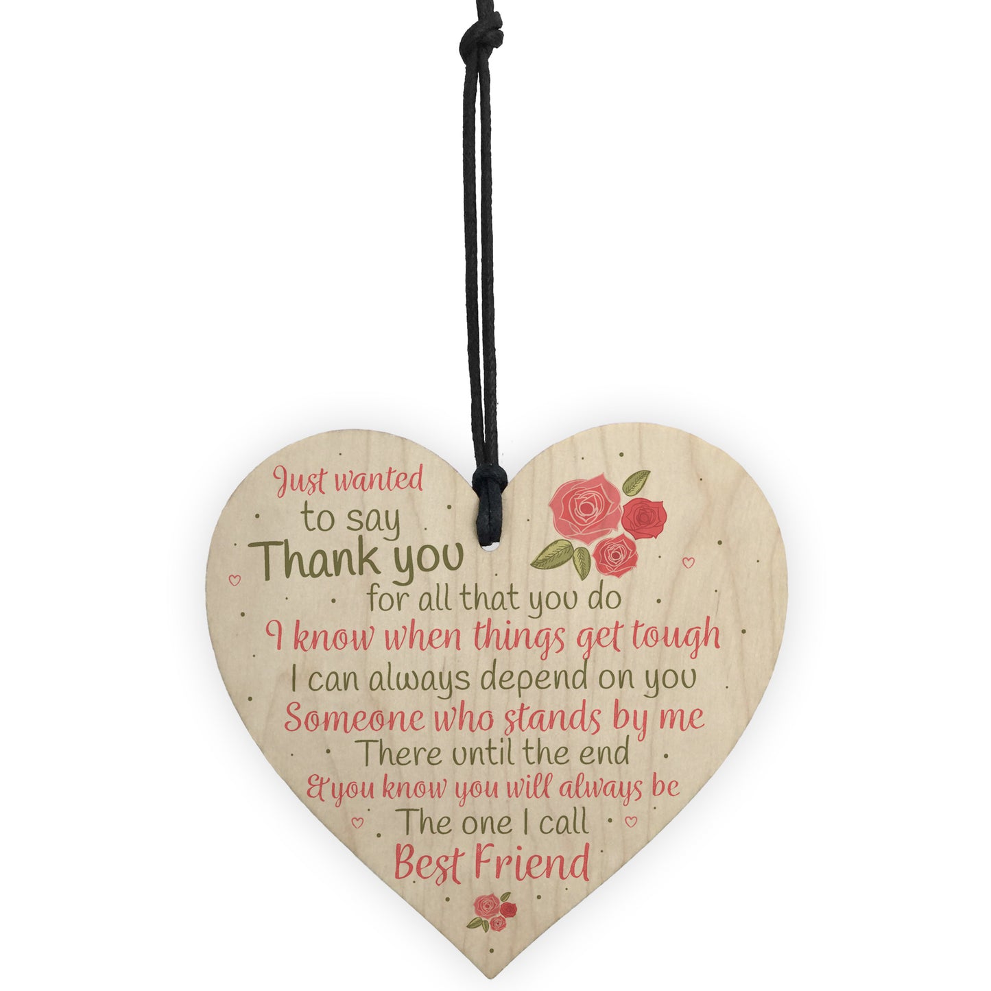 Friendship Thank You Gift Best Friend Plaque Wood Heart Sign