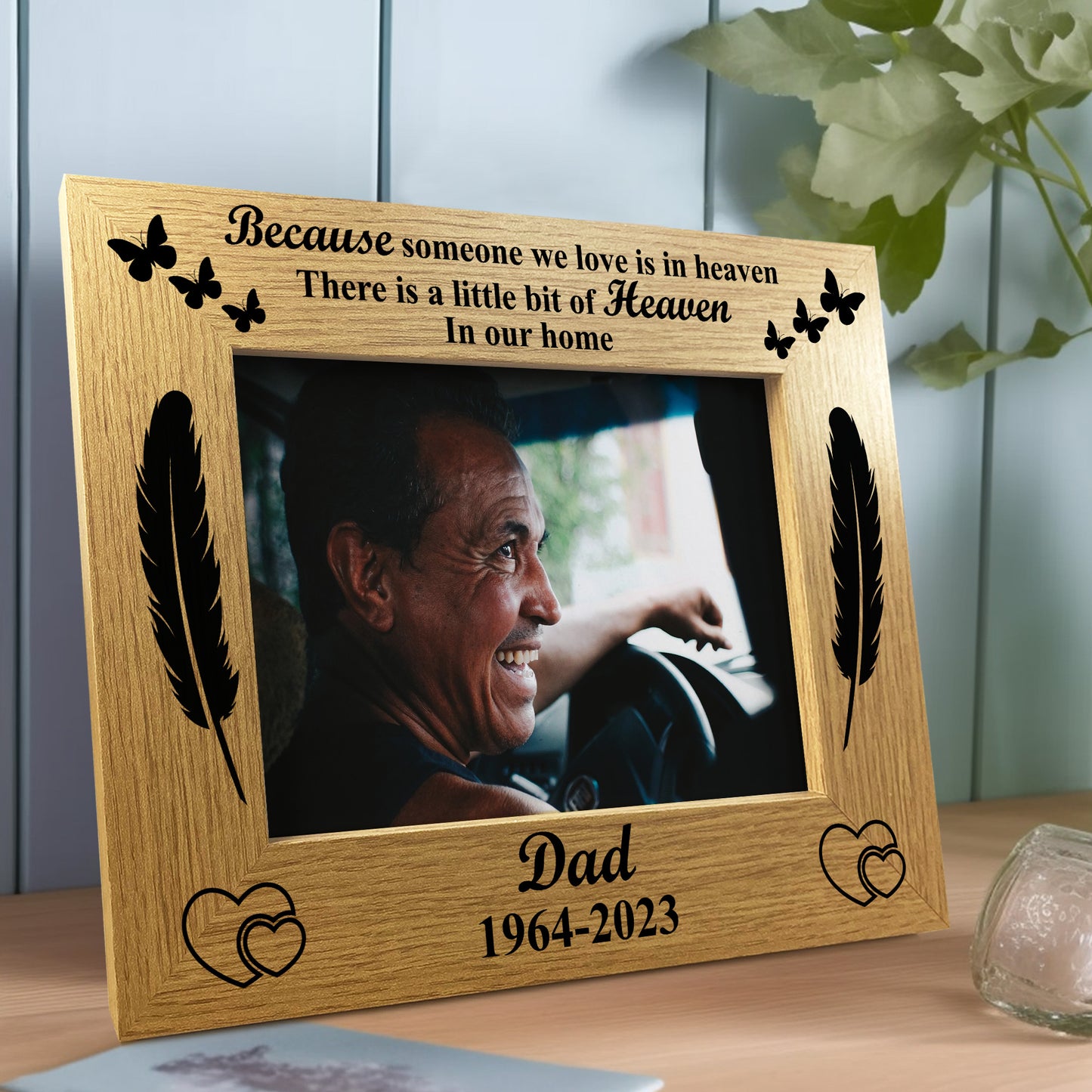 Personalised Memorial Photo Frame For Dad Grandad Mum Nan