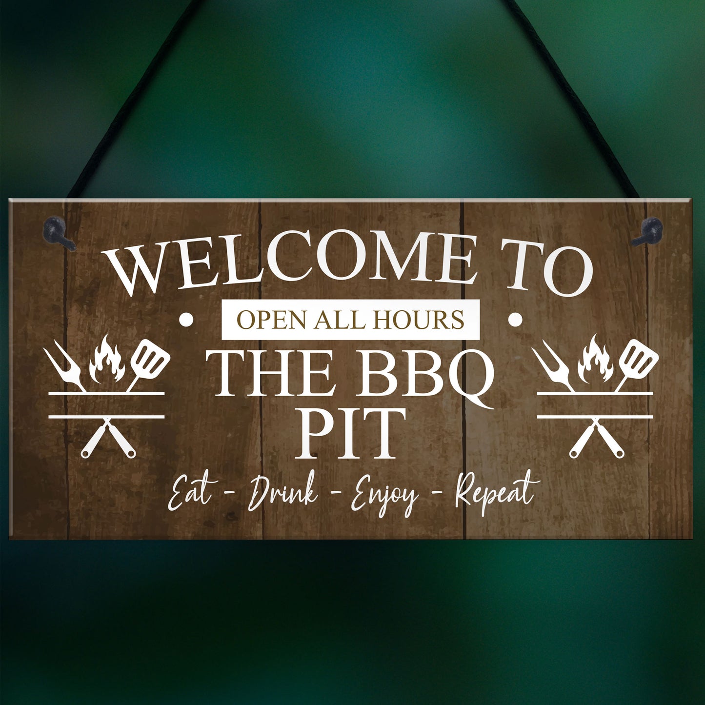 The BBQ Pit Hanging Outdoor Garden Barbecue Gift Sign