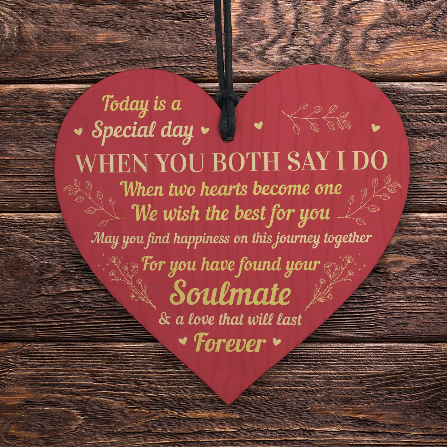 Wedding Day Gift For Couple Wooden Heart Husband Wife Gift